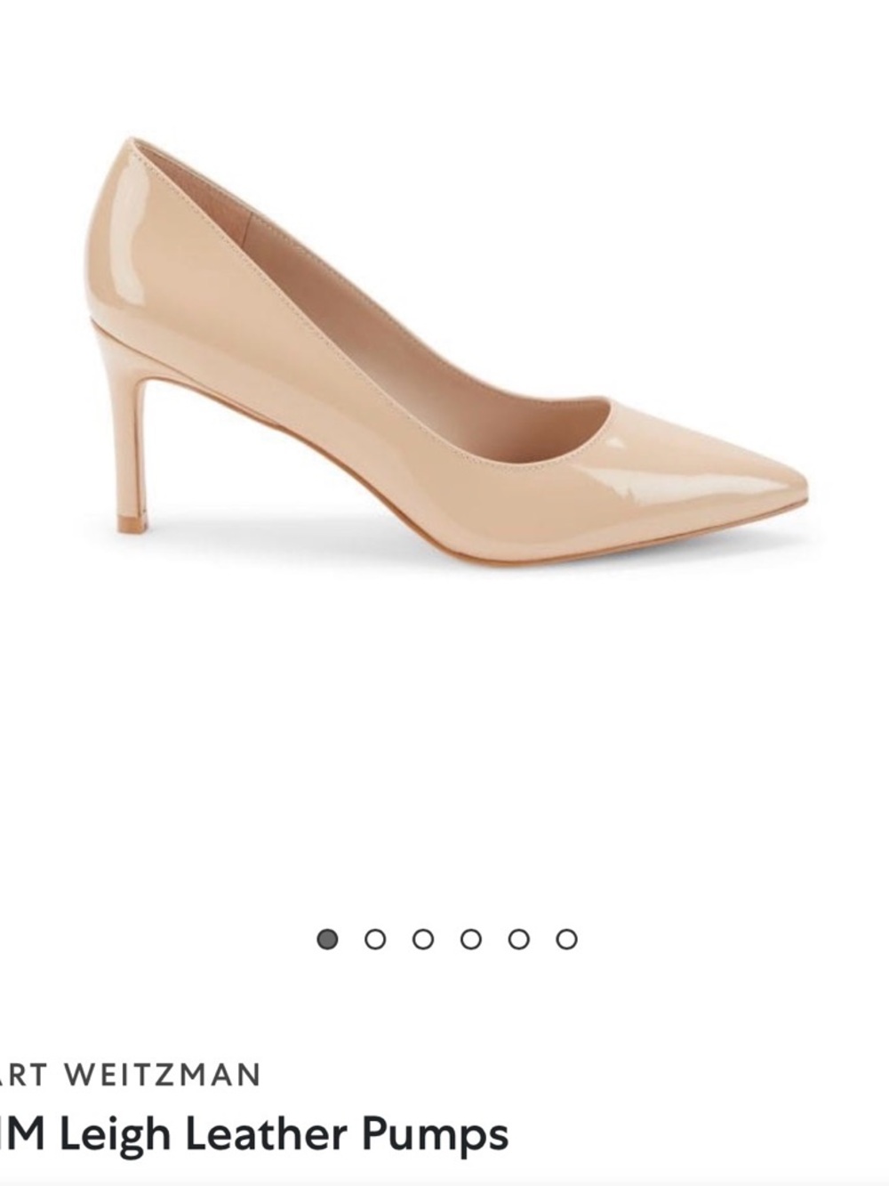 Stuart Weitzman Beige Patent Leather Pointed-Toe Pumps